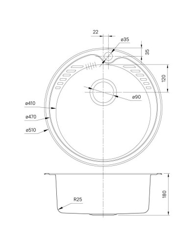 Кухонная мойка полированная сталь IDDIS Suno SUN51P0i77