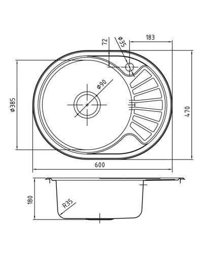 Кухонная мойка полированная сталь IDDIS Suno SUN60PLi77