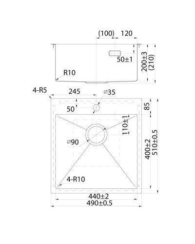 Кухонная мойка IDDIS Haze нержавеющая сталь HAZ49S0i77