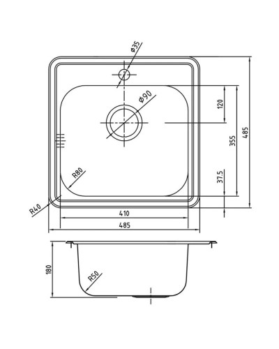 Кухонная мойка полированная сталь IDDIS Strit STR48P0i77