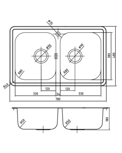 Кухонная мойка полированная сталь IDDIS Strit STR78P2i77