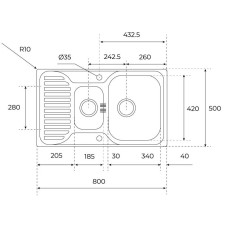 Кухонная мойка Teka Princess 1 ½B ½D полированная сталь 40109181