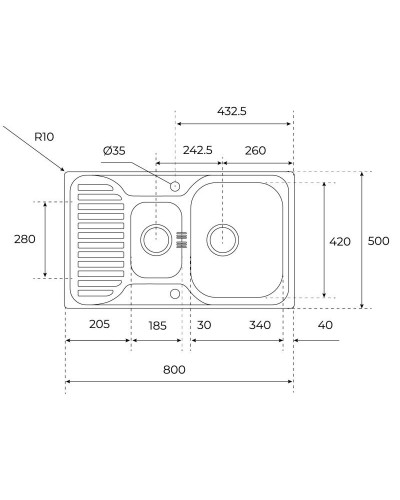 Кухонная мойка Teka Princess 1 ½B ½D декоративная сталь 40109182
