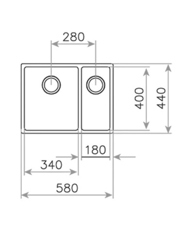 Кухонная мойка Teka Be Linea RS15 2B 580 полированная сталь 115030008