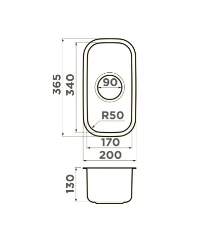 Кухонная мойка Omoikiri Omi 20-U-IN нержавеющая сталь 4997022