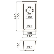 Кухонная мойка Omoikiri Tadzava 22-U/I-IN нержавеющая сталь 4993734