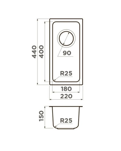 Кухонная мойка Omoikiri Tadzava 22-U/I-IN нержавеющая сталь 4993734