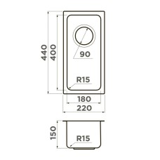 Кухонная мойка Omoikiri Tadzava 22-U/I-IN Ultra 15 нержавеющая сталь 4997112