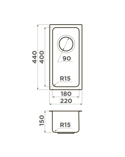 Кухонная мойка Omoikiri Tadzava 22-U/I-IN Ultra 15 нержавеющая сталь 4997112