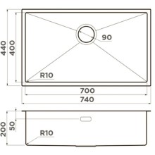 Кухонная мойка Omoikiri Taki 74-U/IF GB графит 4997020