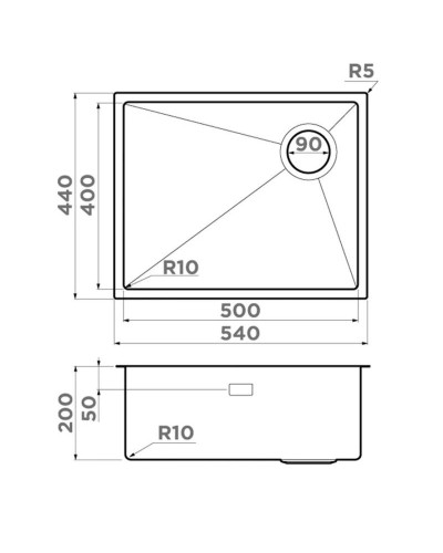 Кухонная мойка Omoikiri Taki 54-U/IF Side SF GB графит 4997036