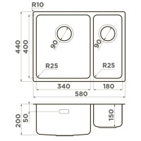 Кухонная мойка Omoikiri Tadzava 58-2-U/I-IN-L нержавеющая сталь 4993774