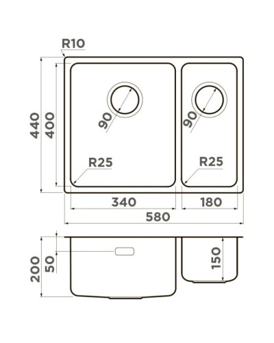 Кухонная мойка Omoikiri Tadzava 58-2-U/I-IN-L нержавеющая сталь 4993774