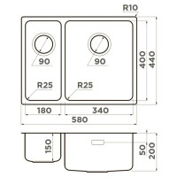 Кухонная мойка Omoikiri Tadzava 58-2-U/I-IN-R нержавеющая сталь 4993773