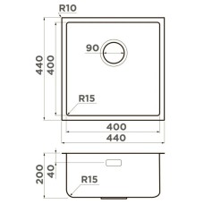 Кухонная мойка Omoikiri Tadzava 44-U/I-IN Ultra 15 нержавеющая сталь 4997114