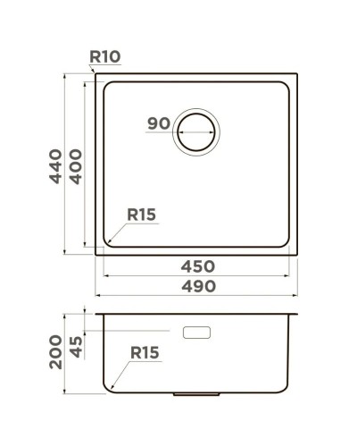 Кухонная мойка Omoikiri Tadzava 49-U/I-IN Ultra 15 нержавеющая сталь 4997115