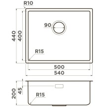 Кухонная мойка Omoikiri Tadzava 54-U/I-IN Ultra 15 нержавеющая сталь 4997116