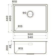 Кухонная мойка Omoikiri Tadzava 54-U/I-IN Ultra 15 нержавеющая сталь 4997116