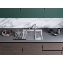 Кухонная мойка Omoikiri Akisame 60-2-IN-L нержавеющая сталь 4993775