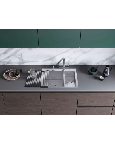 Кухонная мойка Omoikiri Akisame 60-2-IN-L нержавеющая сталь 4993775