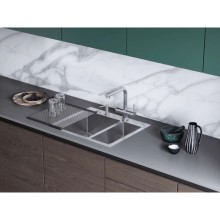 Кухонная мойка Omoikiri Akisame 60-2-IN-L нержавеющая сталь 4993775