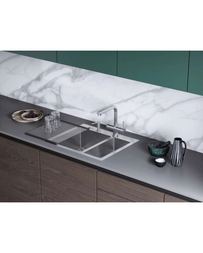 Кухонная мойка Omoikiri Akisame 60-2-IN-L нержавеющая сталь 4993775