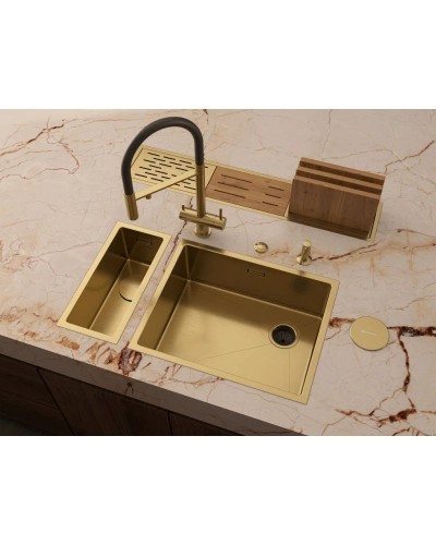 Кухонная мойка Omoikiri Taki 54-U/IF-LG Side SF светлое золото 4997092