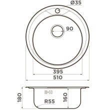 Кухонная мойка Omoikiri Asida 51-IN нержавеющая сталь 4993785