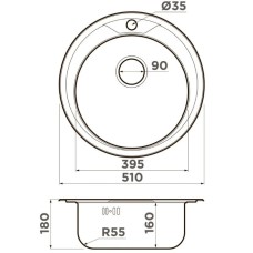 Кухонная мойка Omoikiri Asida 51-IN нержавеющая сталь 4993785