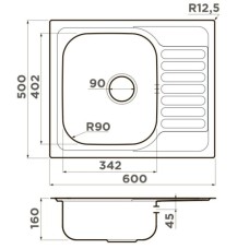 Кухонная мойка Omoikiri Kashiogawa 60-IN нержавеющая сталь 4993274