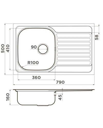 Кухонная мойка Omoikiri Kashiogawa 79-IN нержавеющая сталь 4993452