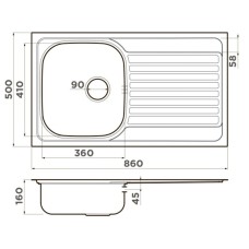 Кухонная мойка Omoikiri Kashiogawa 86-IN нержавеющая сталь 4993453