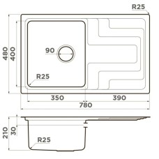 Кухонная мойка Omoikiri Mizu 78-IN нержавеющая сталь 4973730