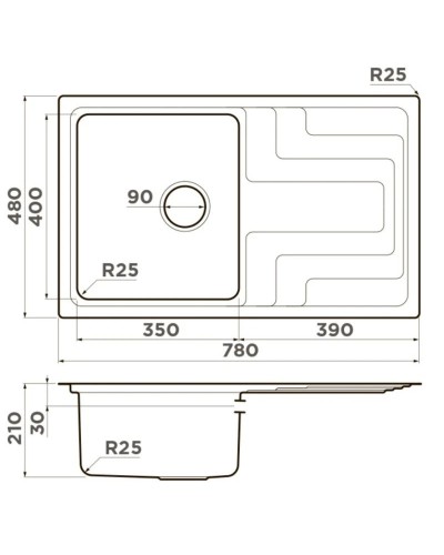 Кухонная мойка Omoikiri Mizu 78-IN нержавеющая сталь 4973730