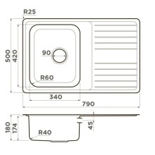 Кухонная мойка Omoikiri Sagami 79-IN нержавеющая сталь 4993735