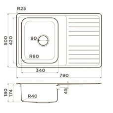 Кухонная мойка Omoikiri Sagami 79-IN нержавеющая сталь 4993735