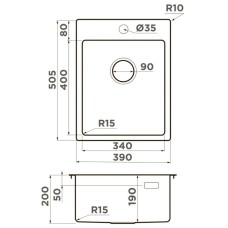 Кухонная мойка Omoikiri Amadare 39 нержавеющая сталь 4997028
