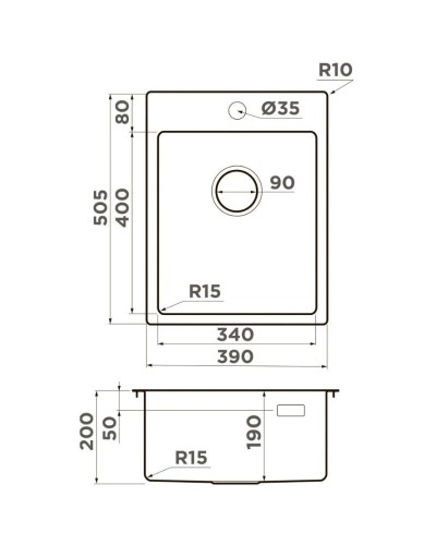 Кухонная мойка Omoikiri Amadare 39 нержавеющая сталь 4997028