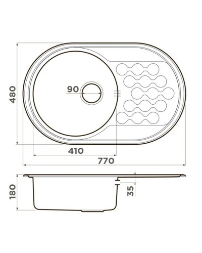 Кухонная мойка Omoikiri Kasumigaura 77-IN нержавеющая сталь 4993728