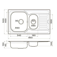Кухонная мойка Omoikiri Kashiogawa 86-2-IN нержавеющая сталь 4993454