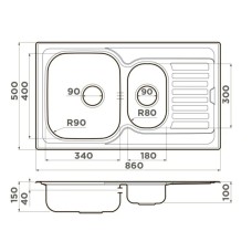 Кухонная мойка Omoikiri Kashiogawa 86-2-IN нержавеющая сталь 4993454