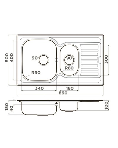 Кухонная мойка Omoikiri Kashiogawa 86-2-IN нержавеющая сталь 4993454
