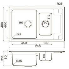 Кухонная мойка Omoikiri Mizu 78-2-IN нержавеющая сталь 4973731