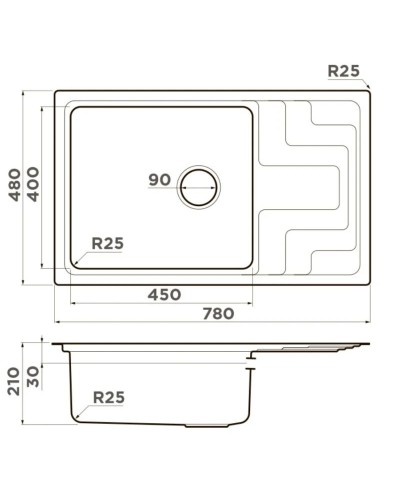Кухонная мойка Omoikiri Mizu 78-LB-IN нержавеющая сталь 4973729