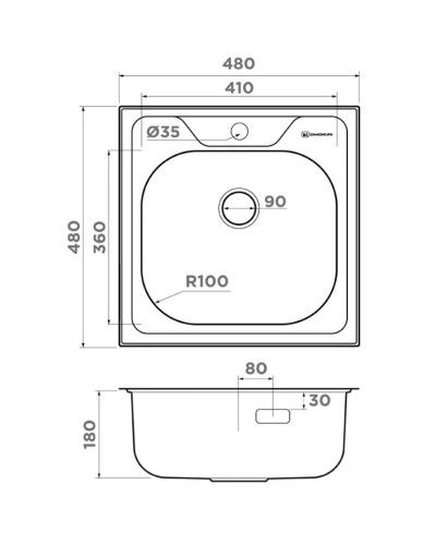 Кухонная мойка Omoikiri Saru 48-IN нержавеющая сталь 4993833