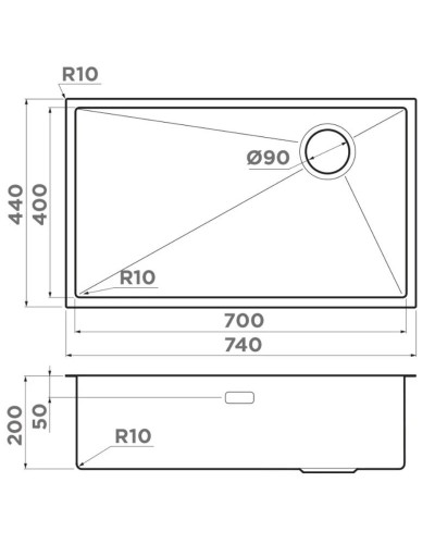 Кухонная мойка Omoikiri Taki 74-U/IF-LG Side светлое золото 4993171
