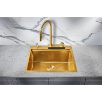Кухонная мойка Milacio Denia 57 золотой матовый MC.77408