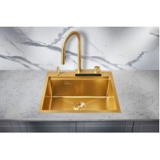 Кухонная мойка Milacio Denia 57 золотой матовый MC.77408