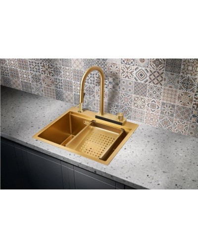 Кухонная мойка Milacio Denia 57 золотой матовый MC.77408