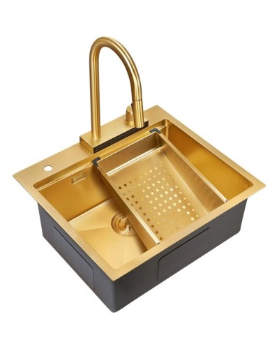 Кухонная мойка Milacio Denia 57 золотой матовый MC.77408